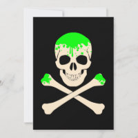 crânio de halloween ossos cruzados slime esqueleto