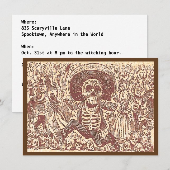 Convite Crânio de Oaxaca, La Calavera Oaxaqueña (Frente/Verso)
