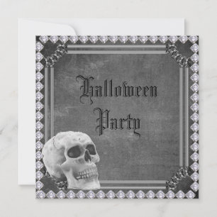 Convite Cranio & Diamantes Dupla Face Halloween