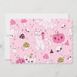 Convite crânio fantasma do gato-do-mato-bruxa-de-bruxa-ros