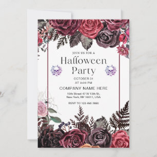 Convite Crânio Floral Aranha Onda Pequena Empresa Hallowee