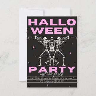 Convite Crânio Gótico do Partido Adulto do Halloween