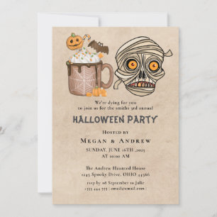 Convite Crânio Gótico do Partido Adulto do Halloween