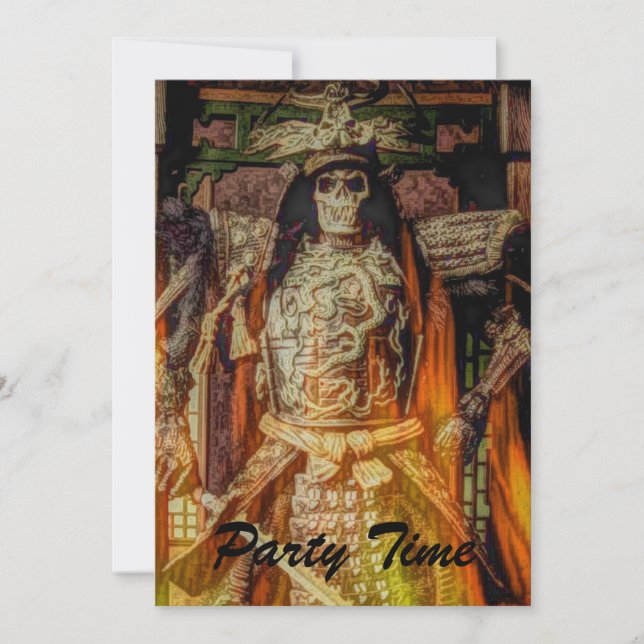 Convite crânio japonês do samurai da armadura do samurai (Frente)