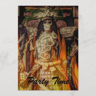 Convite crânio japonês do samurai da armadura do samurai