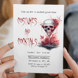 Convite Crânio no coquetel Vidro assustador Halloween