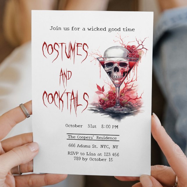 Convite Crânio no coquetel Vidro assustador Halloween (Criador carregado)