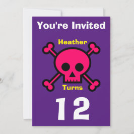 Convite Crânio Personalizado - Aniversário - adici