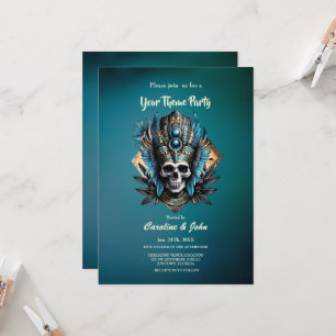 Convite Crânio que incorpora a aura mística