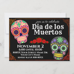 Convite Crânios de Açúcar no Dia Negro do Partido Morto