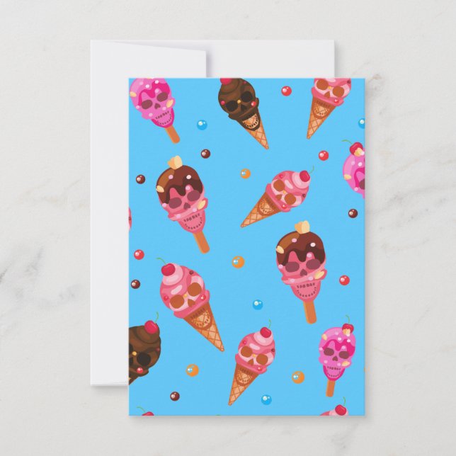 Convite crânios de sorvete de halloween (Frente)