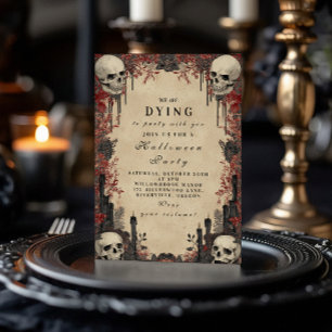 Convite Crânios entre Rosas assombrados