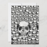CRÂNIOS PAREDE MORTE MORTOS ESQUELETO PRETO BRANCO