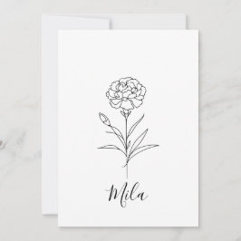 Convite Cravo de Janeiro Personalizado Flor de Nascimento
