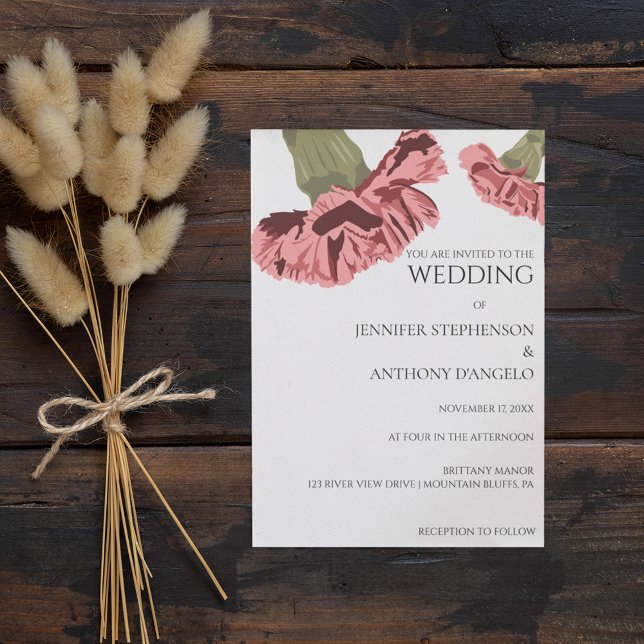 Convite Cravos Modernos de Cravos Personalizados Florais (Criador carregado)