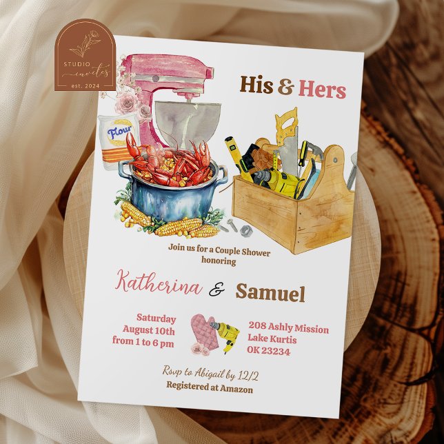 Convite Crawfish Boil Couples Shower Invitation (Criador carregado)