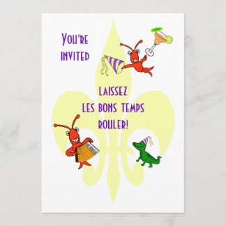 Convite Crawfish e Alligator Fleur de Lis