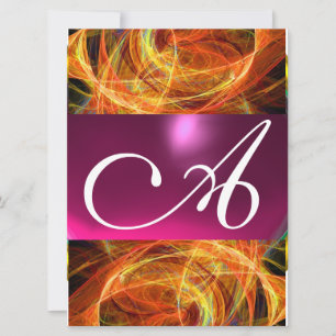 Convite CRAZY PHOTON MONOGRAM preto rosa