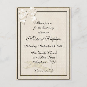 Convite Cream Christening