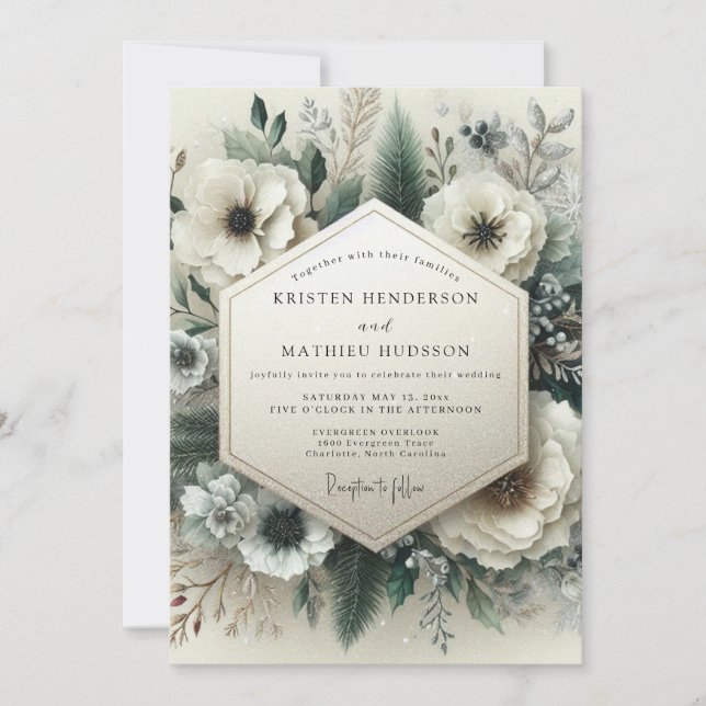 Convite Cream Floral Ethereal Wedding (Frente)