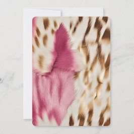 Convite Cream-Rosa-Vaca Cowhide Aniversário