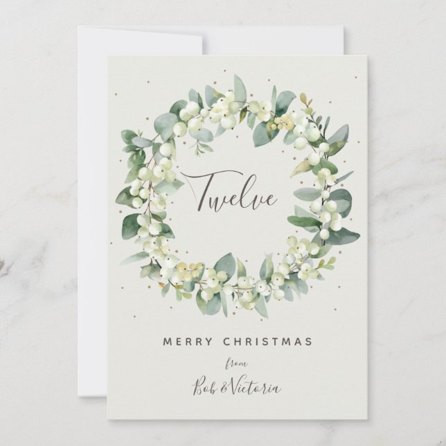 Convite Cream Snowberry+Eucalyptus Table Number (Frente)