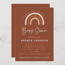 Cream & Terracotta Boho Rainbow Chá de fraldas I