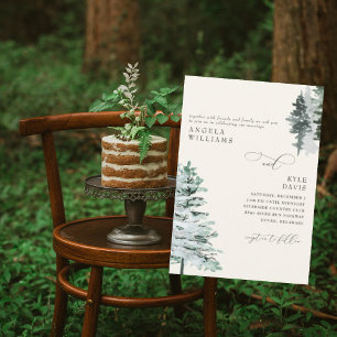 Convite Cream Watercolor Woodland Invitation