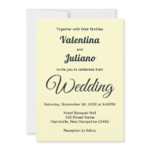 Cream With Slate Typography Wedding Invitation