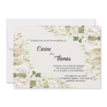  Creamy Rose Wedding  Template Invitation