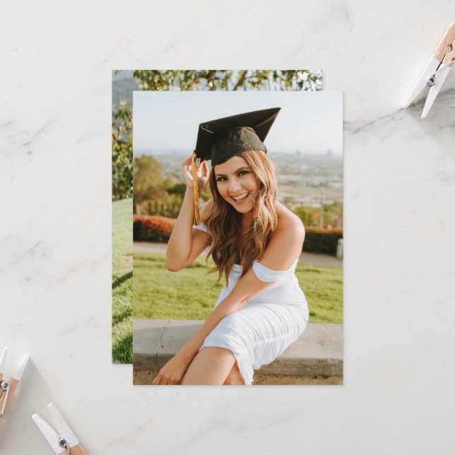 Convite Create Your Own Custom Graduate 2 Photo (Frente/Verso In Situ)