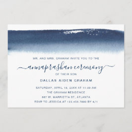 Convite Creative Marinho Blue Watercolor Annaprashan