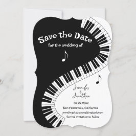 Convite Creative Musicians Piano Keys Salvar a Data