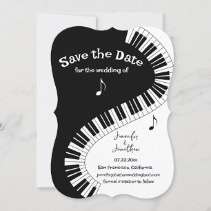 Convite Creative Musicians Piano Keys Salvar a Data