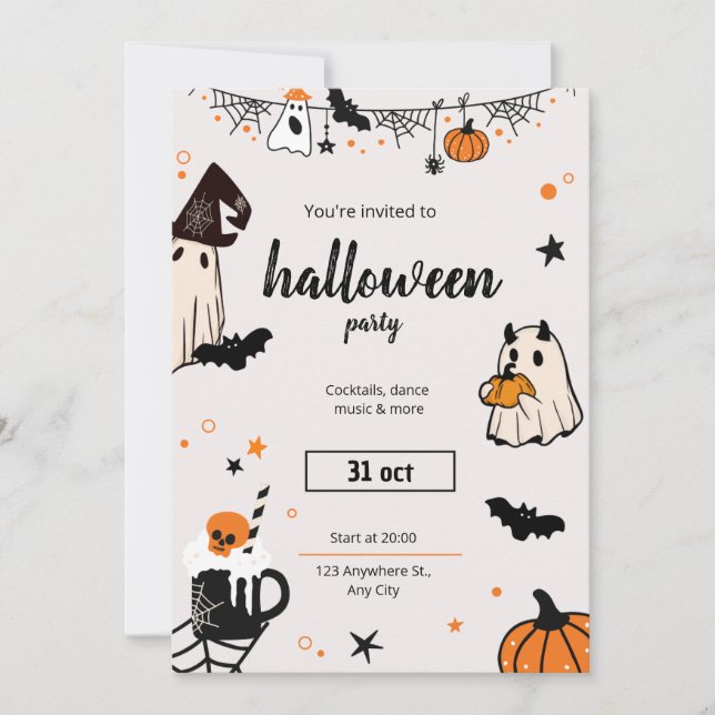 Convite Creepy & Classy Halloween Party Invitation (Frente)