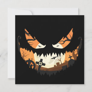 Convite Creepy Jack O Latern Spooky Halloween