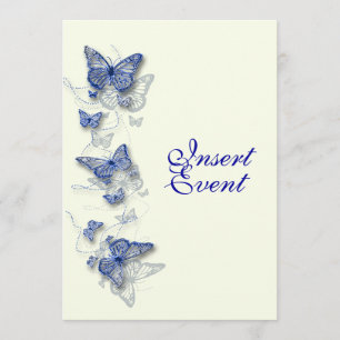 Convite Creme azul aniversário de casamento de noivado