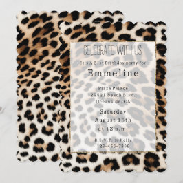 Convite Creme Black Leopardo Print