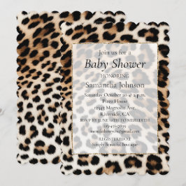 Convite Creme Black Leopardo Print