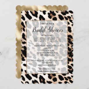 Convite Creme Black Leopardo Print