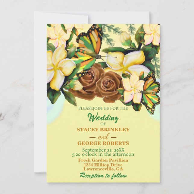 Convite Creme Boho-Wildflower Wedding (Frente)