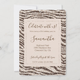 Convite Creme castanho-esbranquiçado Zebra-relva