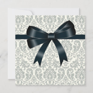Convite Creme Damask Festa Preta