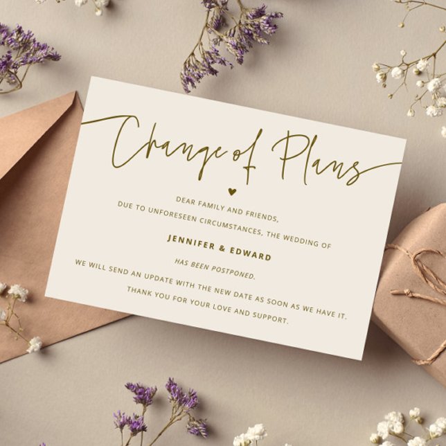 Convite Creme de Atualização de Casamento de Planos de Alt (Criador carregado)