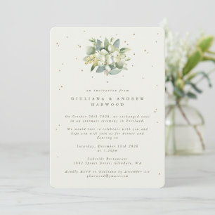 Convite Creme de Neve + Eucalipto Recepção de Casamento