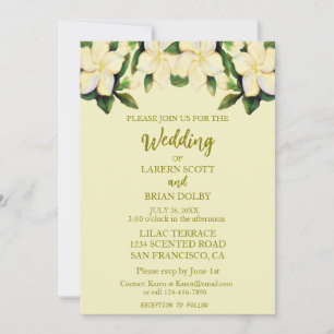 Convite Creme e Dourado Calla Lily Greenery Casamento