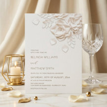 Creme Flores 3D Rosas Simples Casamento