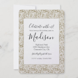 Convite Creme Glam Leopard Impressão