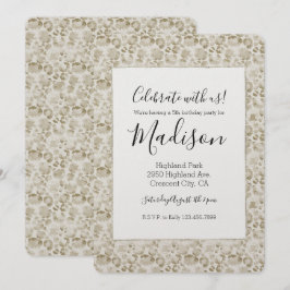 Convite Creme Glam Leopard Impressão