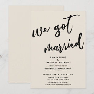 Convite Creme Nós Fomos Casados Recepção de Casamento